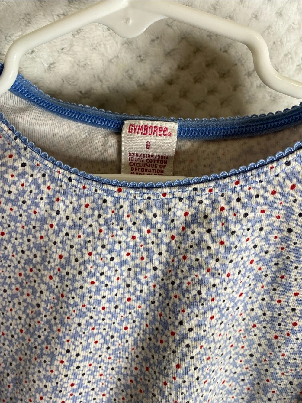 Vintage Gymboree Red white and blue floral top